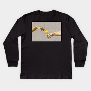 scritching a sun conure #full Kids Long Sleeve T-Shirt